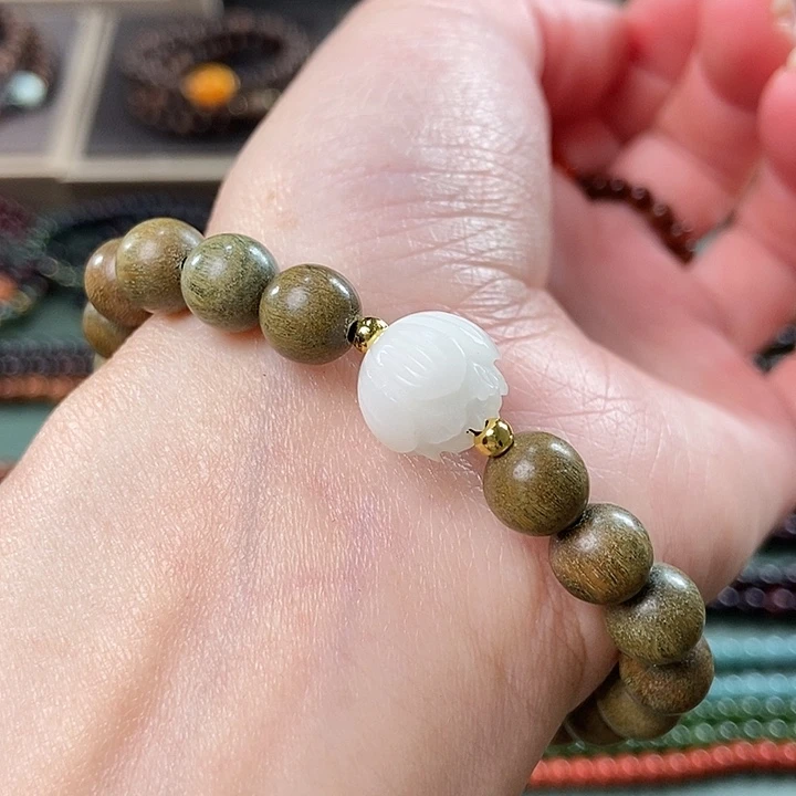 维腊木（绿檀）手串/手链0.8绿檀