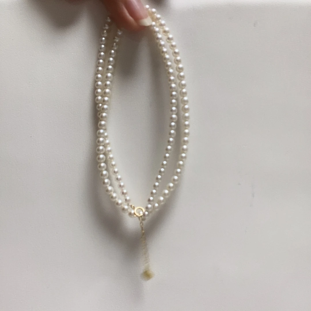 淡水珍珠18K金镶嵌颈饰简单