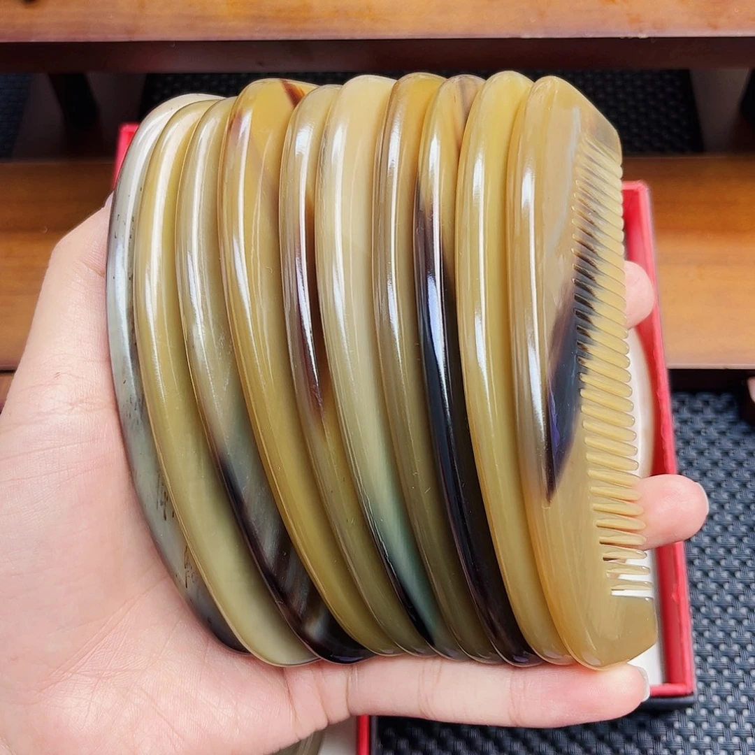 手工制作纯牛角梳子