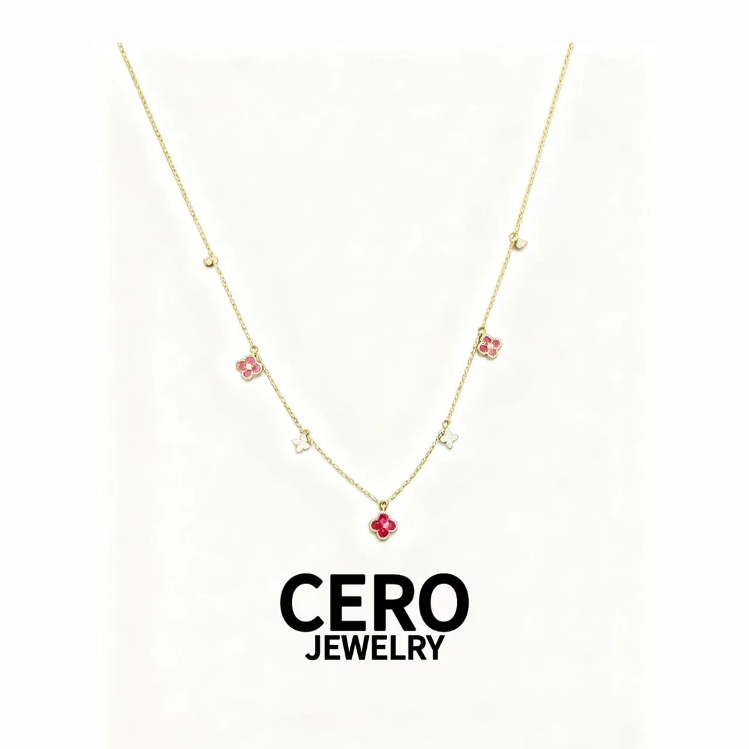 CERO【幸运四叶花项链】经典百搭时尚款钻石(项链) KK00390