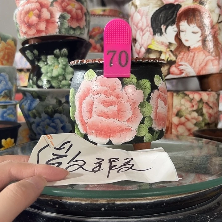 景德镇手绘花盆 满38包邮