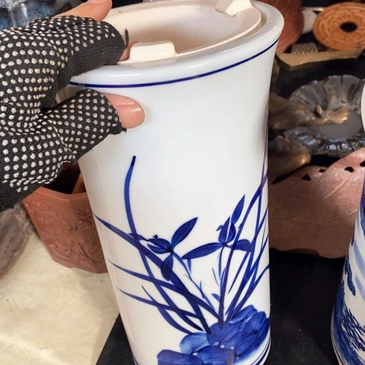 蜜安罐瓷香炉锡茶则