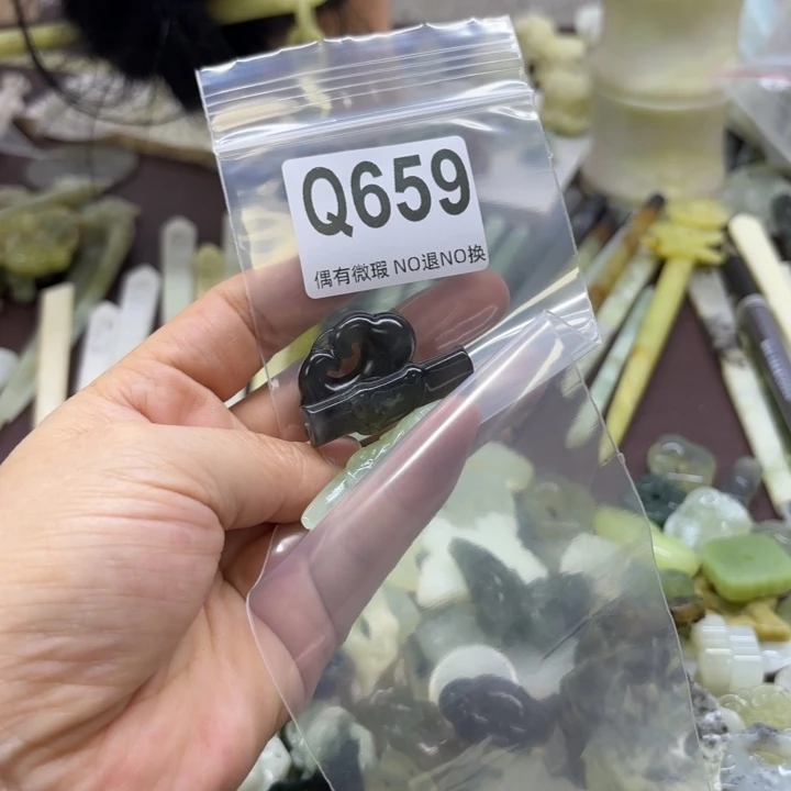 蛇纹石玉发饰合金呆****丶