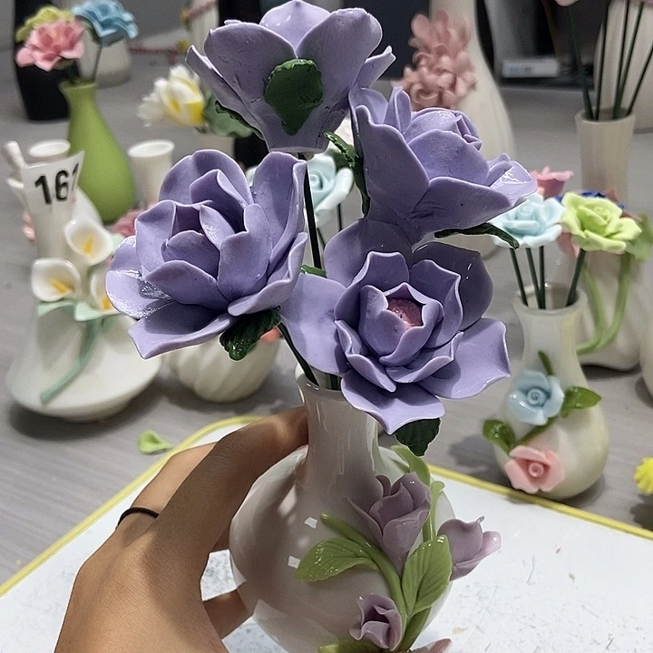 陶瓷纯手工捏花设计