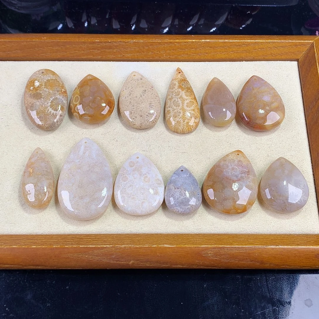 硅化珊瑚（珊瑚玉）未镶嵌吊坠(赠链)6号吊坠10元一个