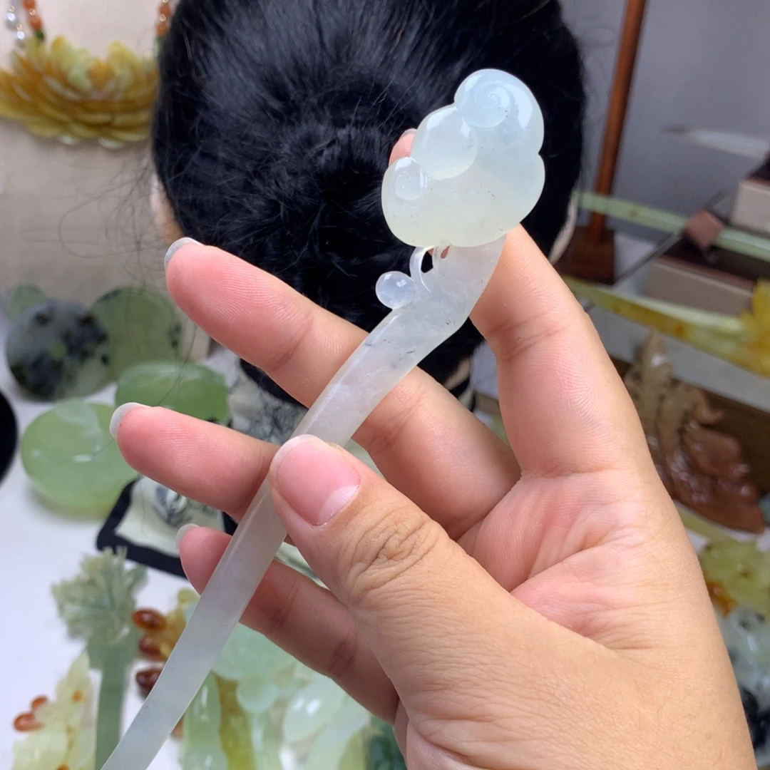 未镶嵌蛇纹石玉发簪