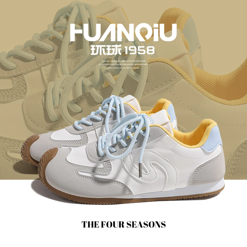 环球户外德训鞋女2025夏季新款复古休闲女鞋网红爆款轻便软底鞋子