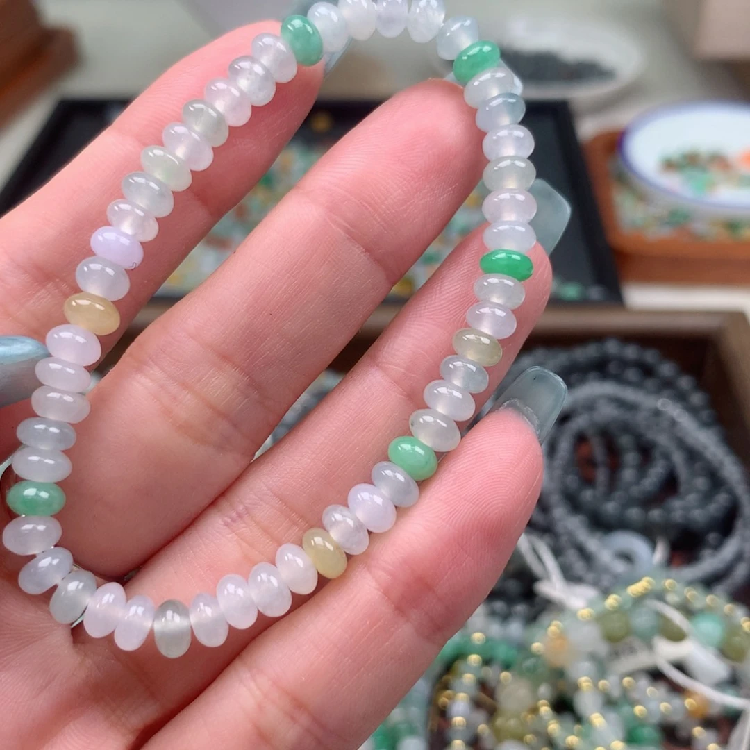 翡翠散珠鼓珠手串