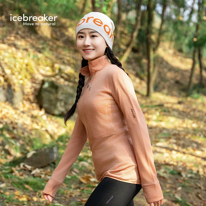 icebreaker美利奴羊毛女200 Realfleece 连帽外套轻量户外徒步