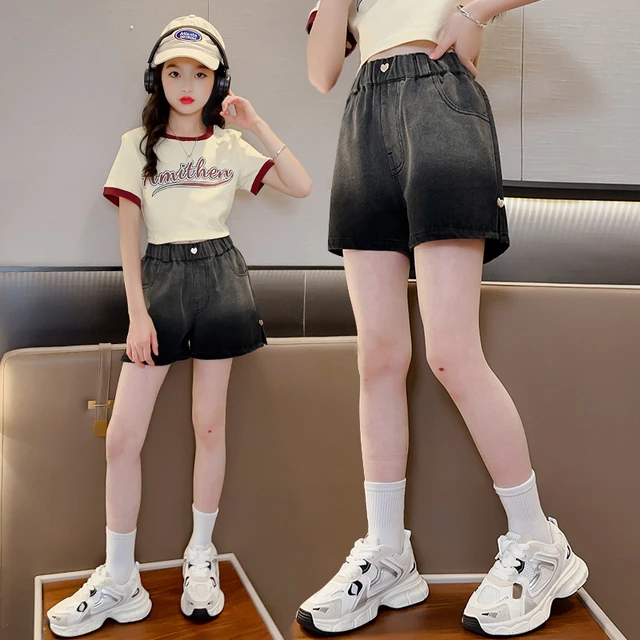 女童牛仔短裤夏装洋气裤子儿童大童百搭韩版休闲女孩夏季薄款热裤