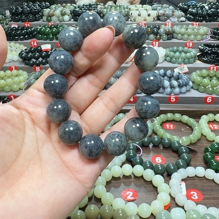 未镶嵌手链和田玉新疆青花卡16