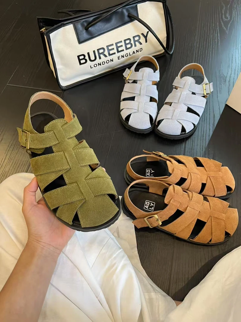 大金大码女鞋40-43镂空复古编织凉鞋