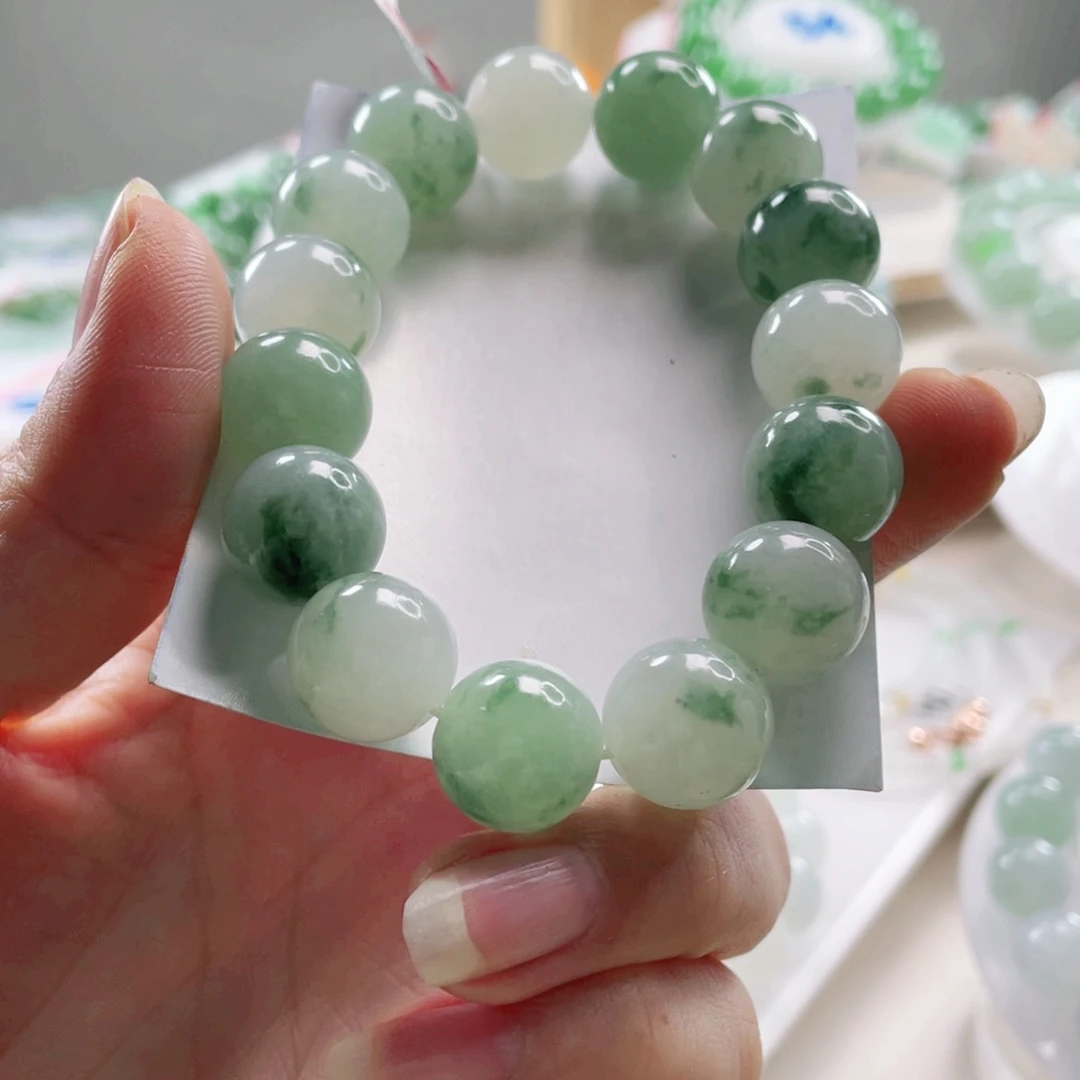 天***宇翡翠未镶嵌手链手串14+