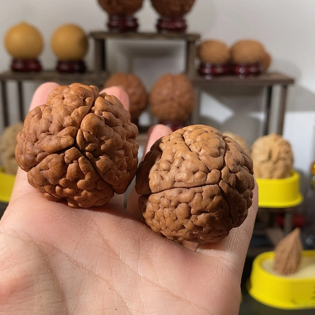 吊坠文玩核桃三瓣脑纹金刚练手微色40