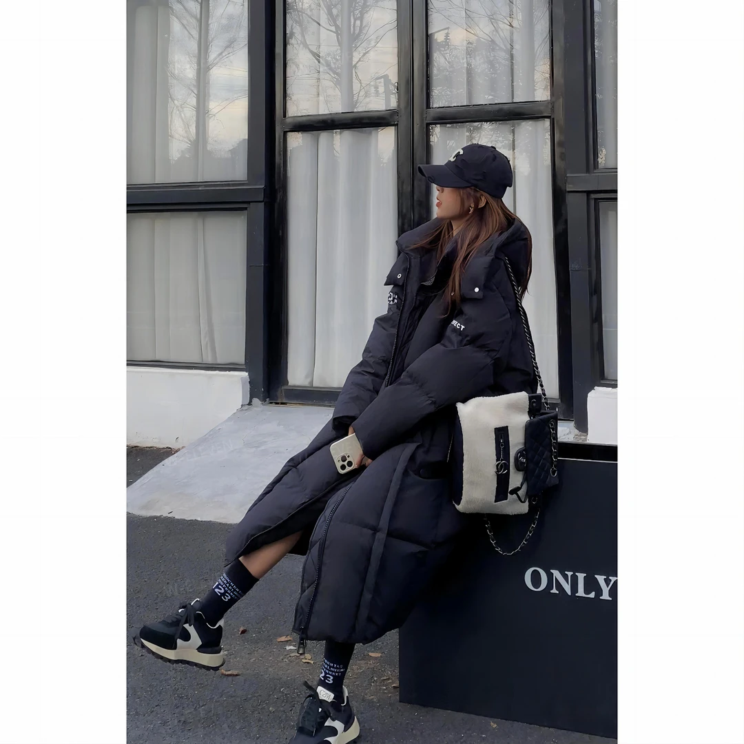 FEILIKA长款羽绒服潮牌冬季白鸭绒保暖羽绒服6559