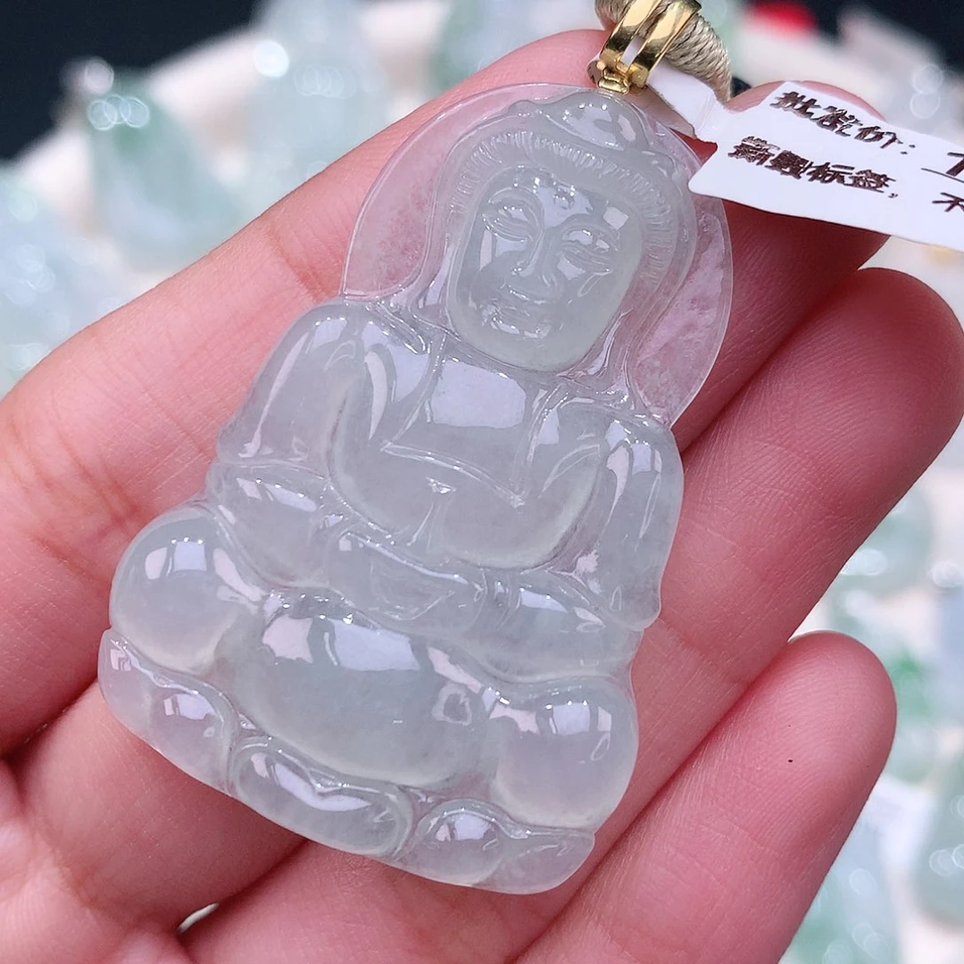 颈饰18K金镶嵌翡翠43.8-30.4-4.9