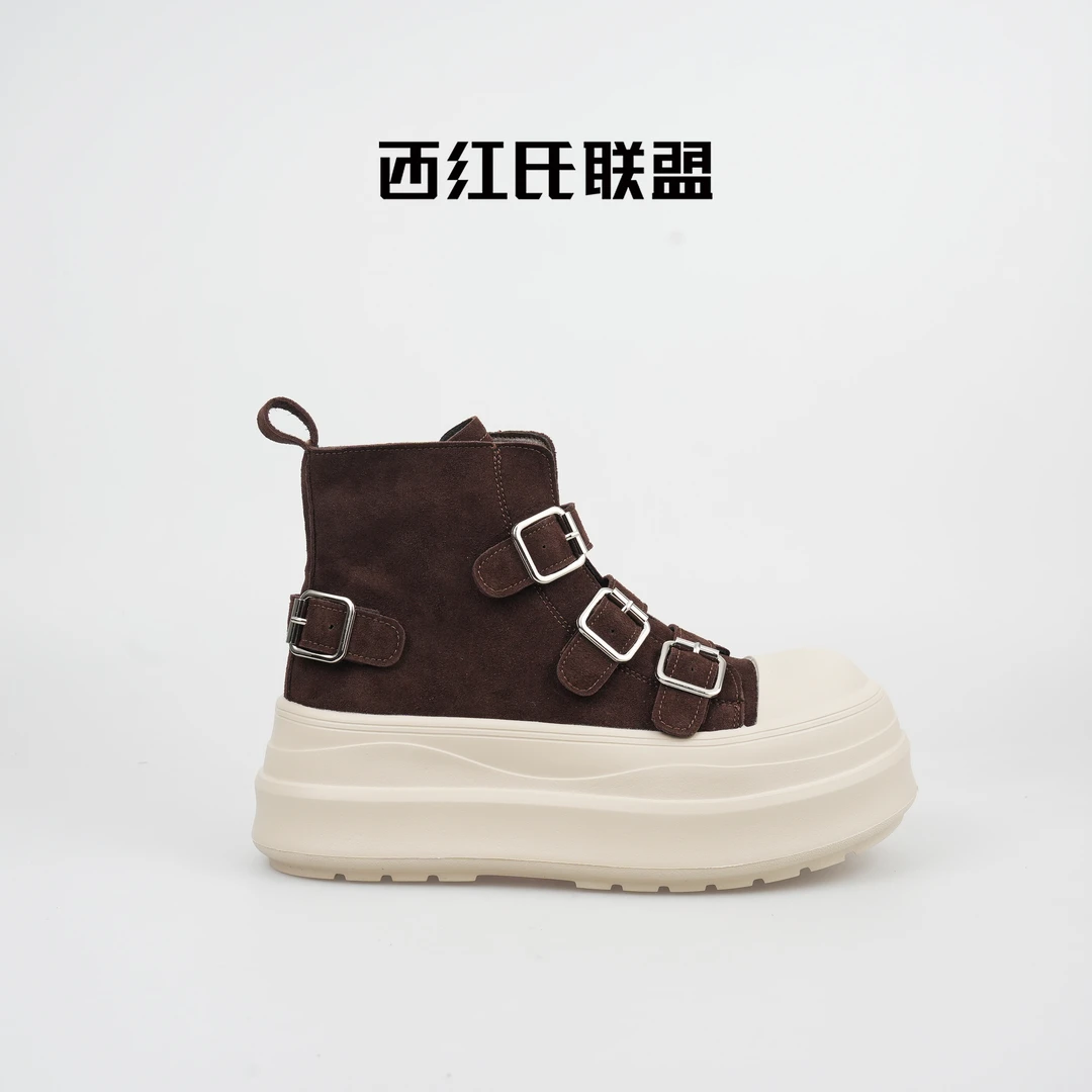 【西红氏联盟】增高7cm~2025秋新款小个子软底不累脚百搭松糕板鞋