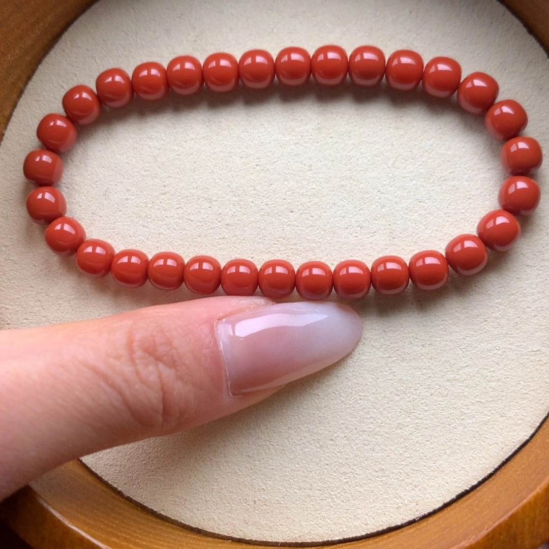 南红玛瑙未镶嵌保山天然原矿南红6mm+手串