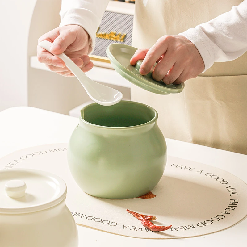 正品陶瓷猪油罐家用储油罐耐高温油罐泼辣子罐辣椒厨房储油罐带盖