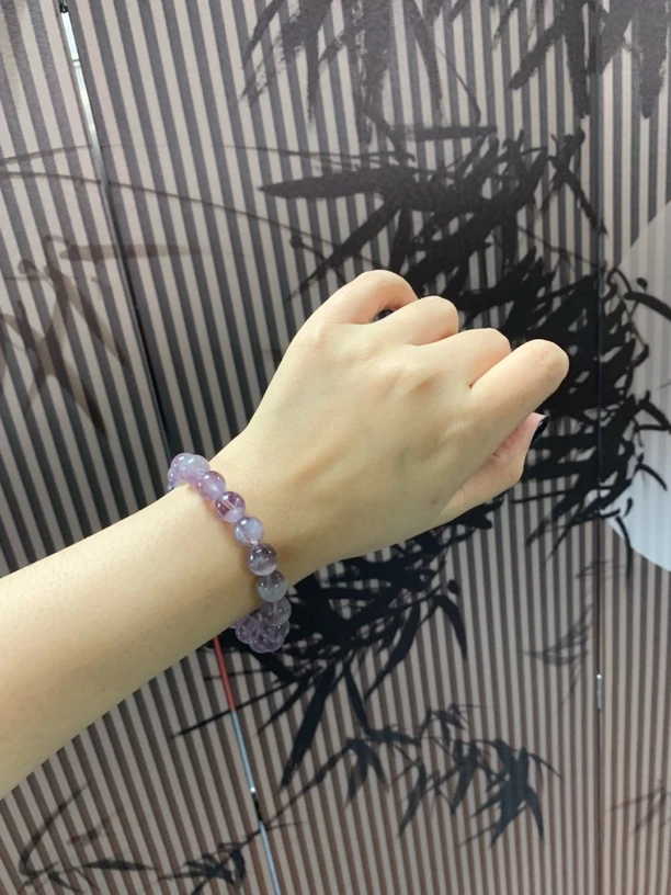 ［紫兔毛水晶手串10mm］松柏珠宝 多样性发货一条