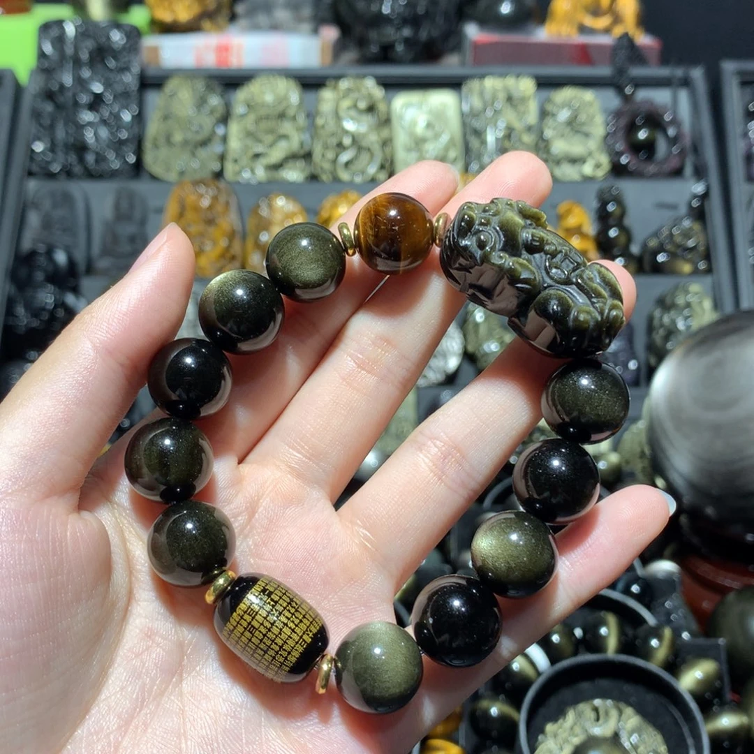 合金黑曜岩手串可***?