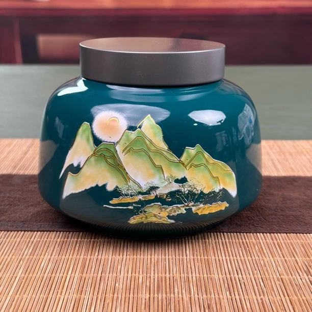 日照金山茶叶罐 绿色G133