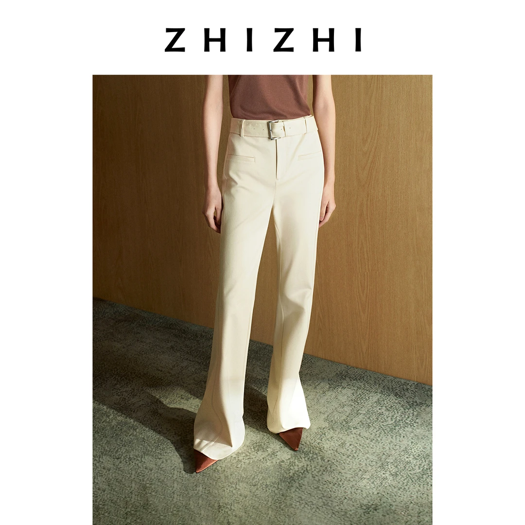 致知 风敲竹 莫代尔混纺挺阔优雅微喇裤26春季新品ZZ2FSWKY012