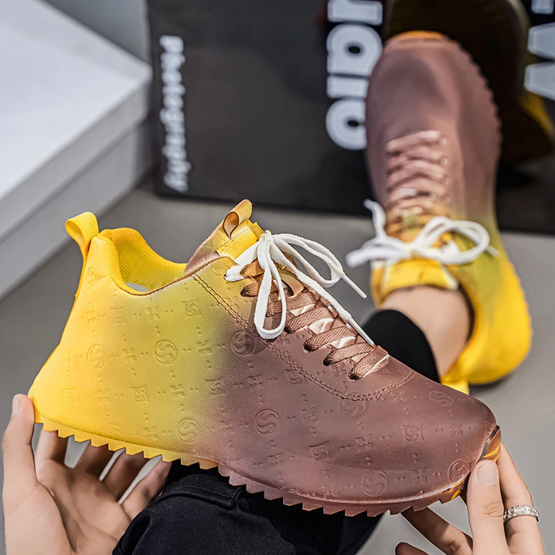 包底阿甘鞋2025年秋季新款时尚百搭休闲鞋皮面拼色潮流厚底运动鞋