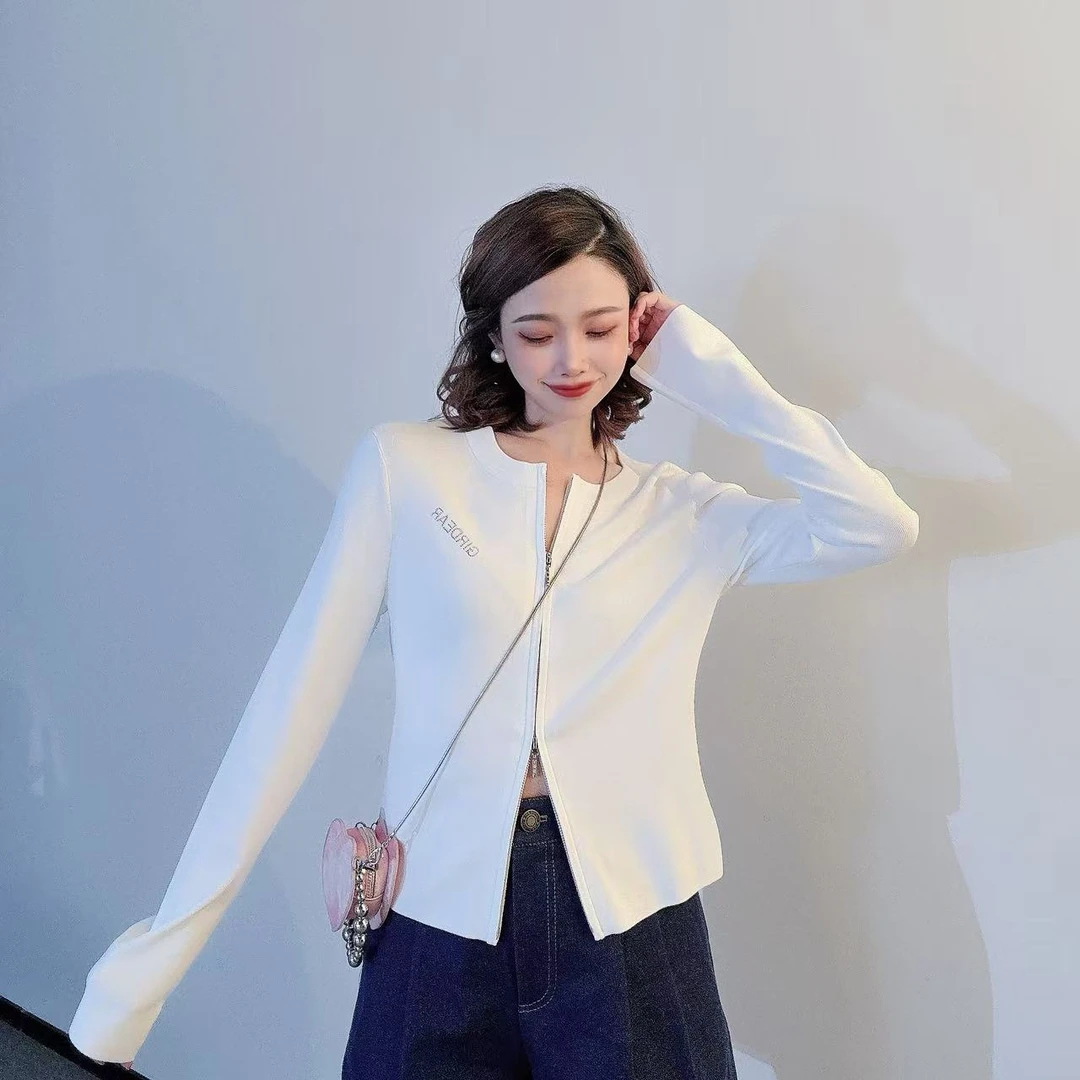 GIRDEAR/哥弟哥弟新品夏季双开拉链圆领冰丝空调外罩衫148003