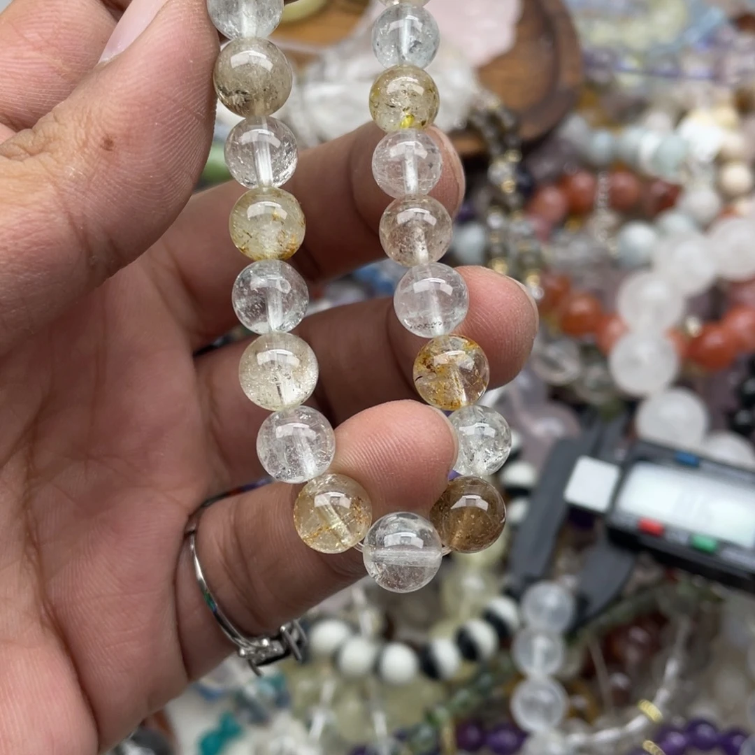 银S925镶嵌手链烟晶