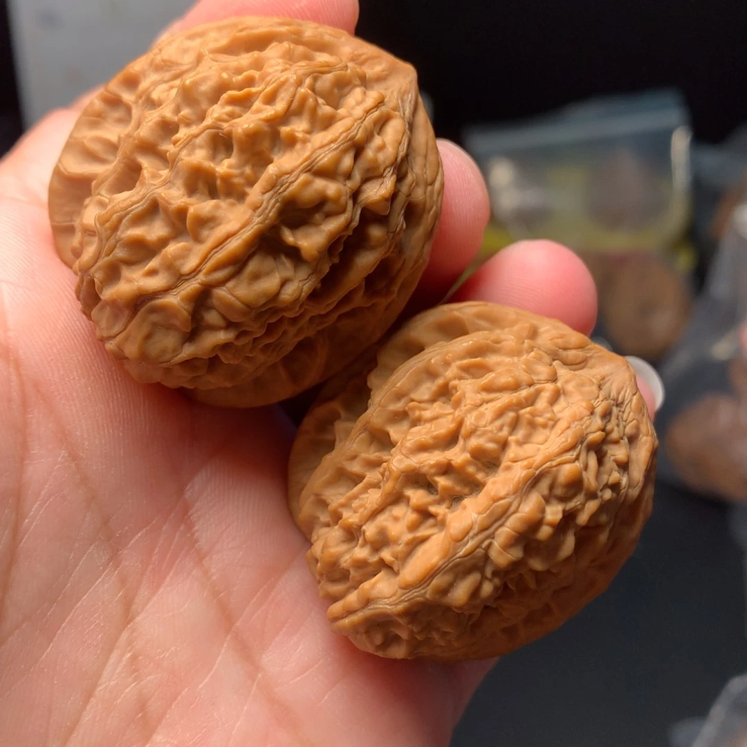 吊坠文玩核桃牡丹纹37