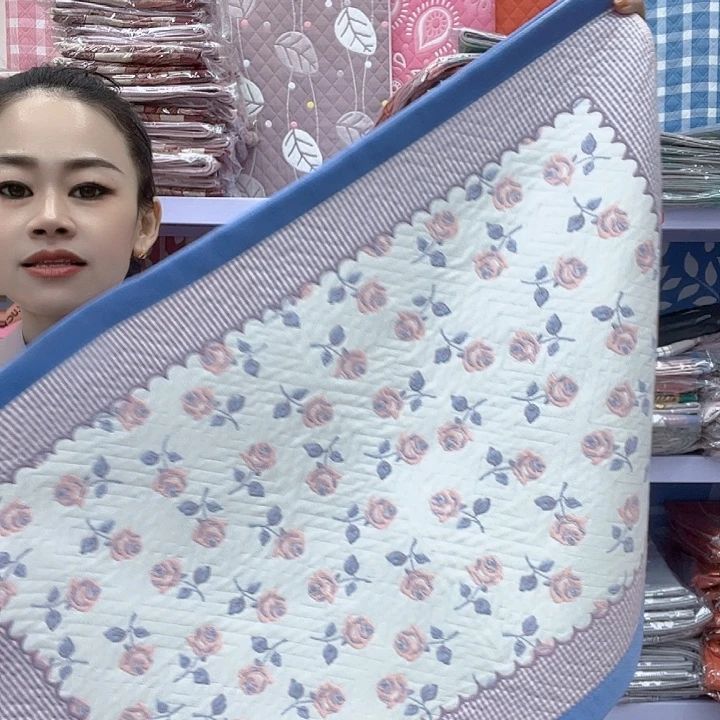 棉蓝色小玫瑰花棉