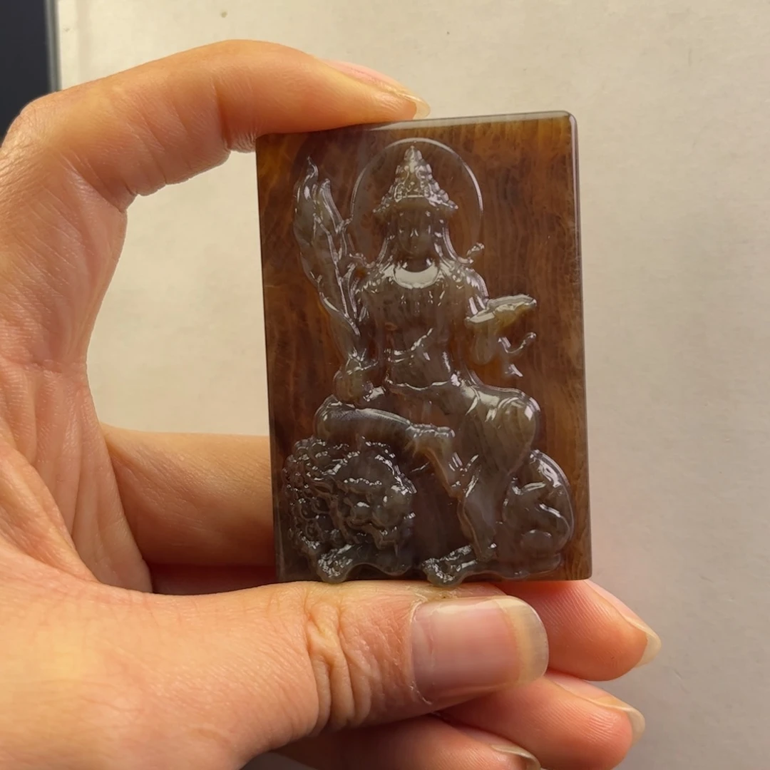 石英质玉木化挂件合金老*