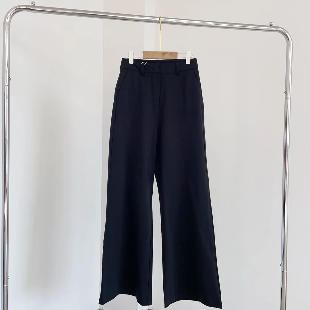 G211  梭织做法四面弹力显瘦黑色西装厚实裤