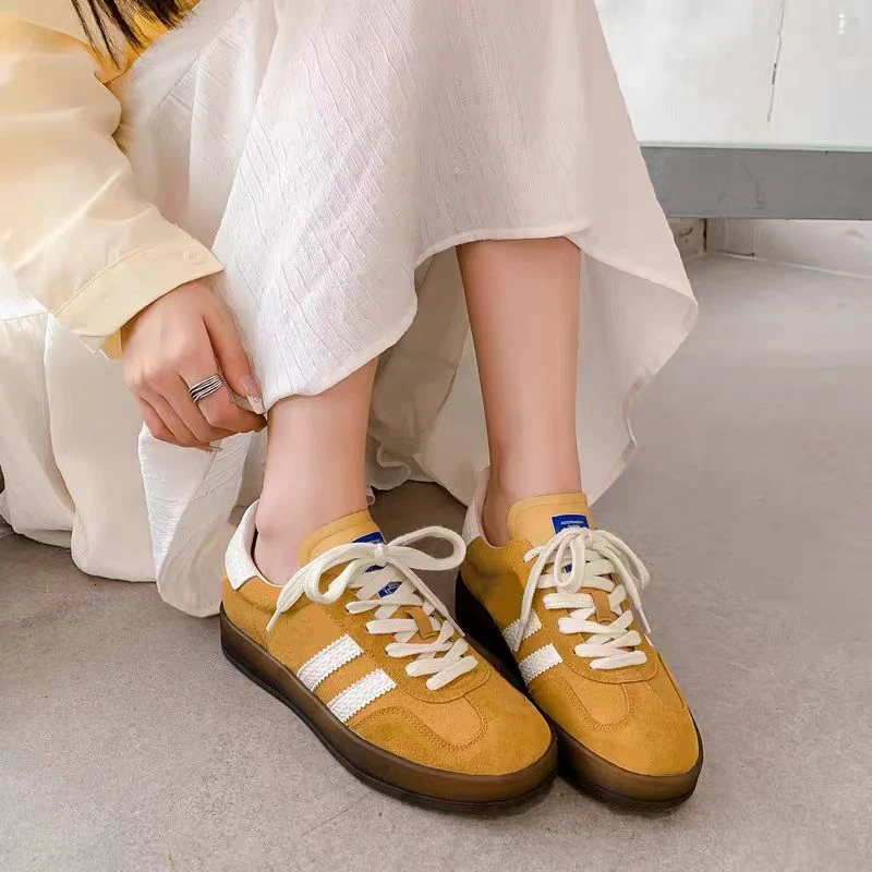 2025徳训鞋T头鞋三杠经典复古情侣板鞋经典INS透气真皮