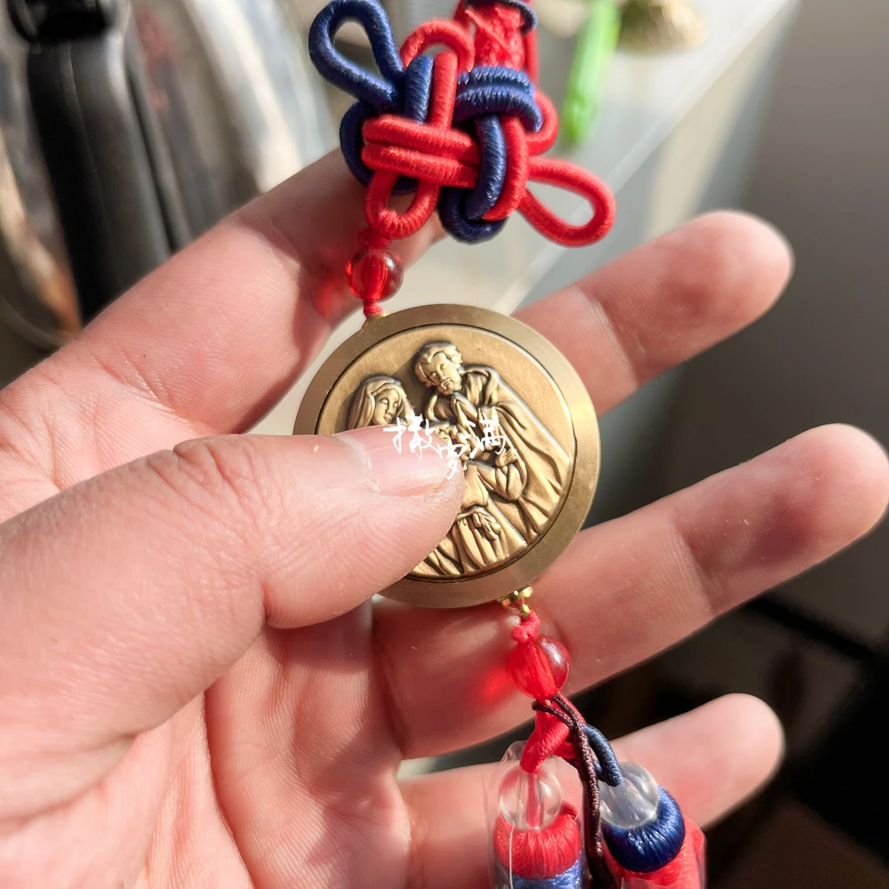 34cm黄铜手编汽车挂件-双面可挂