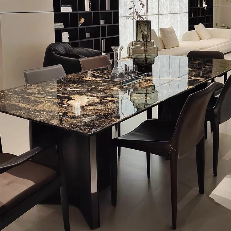 【璀璨星河】巴西进口天然奢石餐桌长方形意式轻奢现代极简高级饭桌