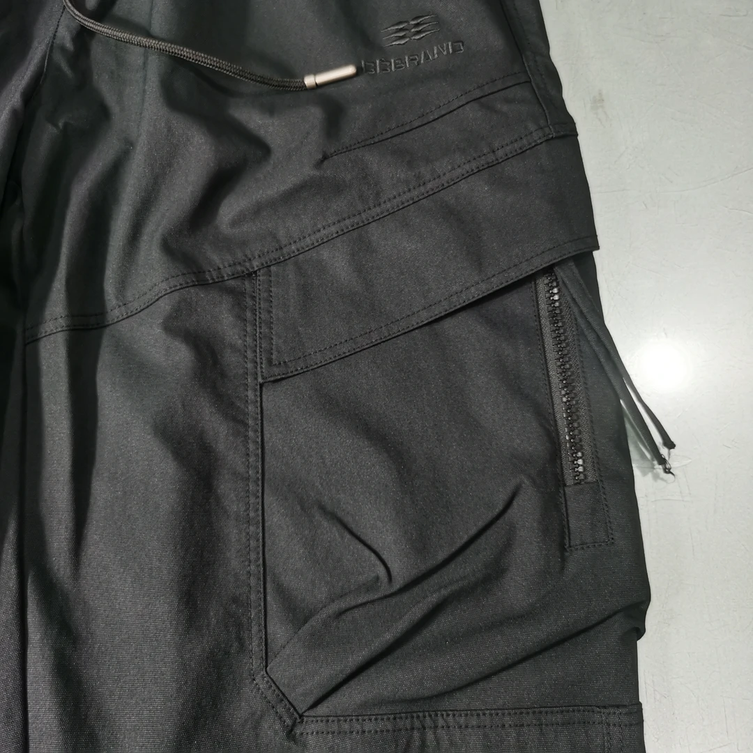 男士潮工装裤纯色长裤防运动休闲裤免烫时尚百搭弹力裤子男款黑色