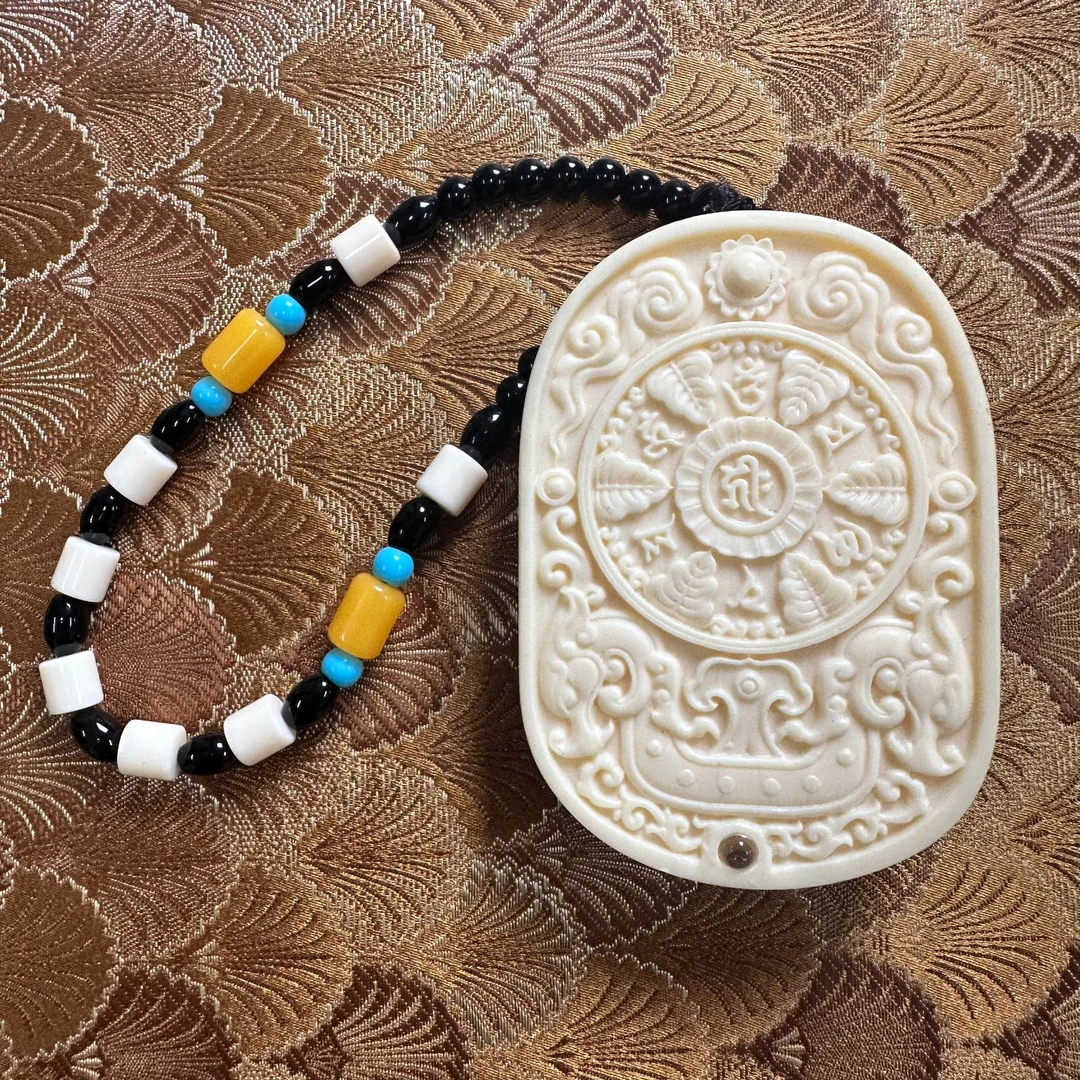 非金属吊坠 【 炎轩文趣斋】观音高端牙手把件