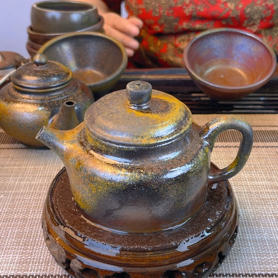 紫砂茶壶底槽清柴烧240cc