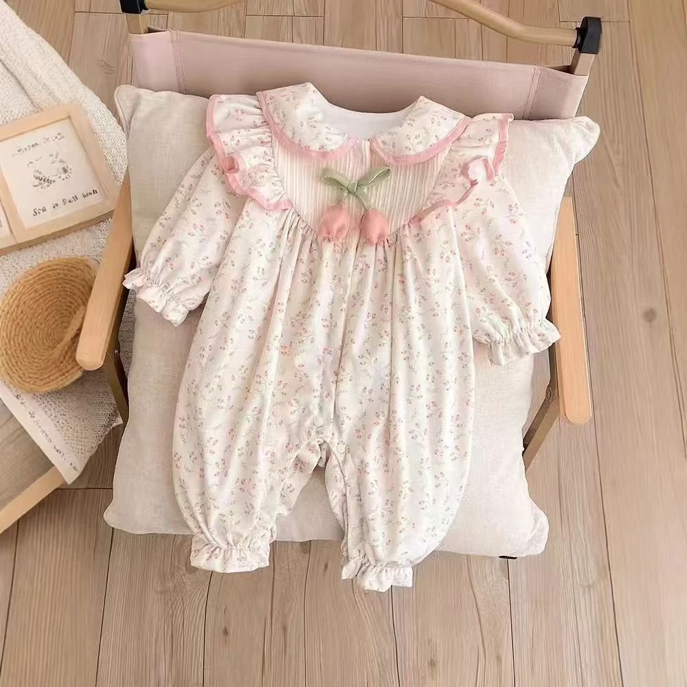 婴儿衣服春秋款连体衣超萌可爱公主女宝宝包屁衣纯棉哈衣外出爬服