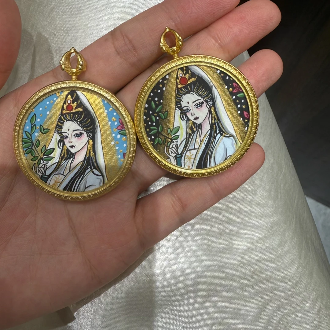 观音菩萨3.5热贡纯手绘唐卡