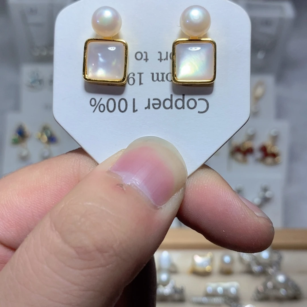 耳饰淡水珍珠银S925镶嵌