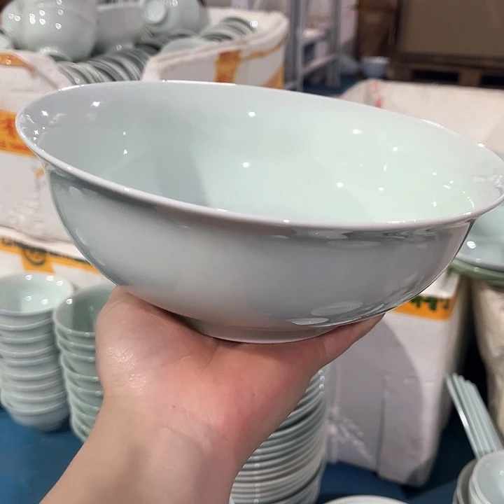 陶瓷青瓷8.5寸汤碗，2个，微瑕包邮