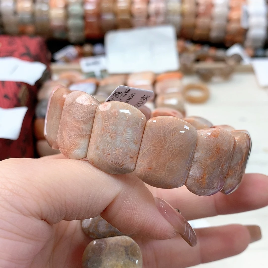 硅化珊瑚（珊瑚玉）手链未镶嵌鱼*?668