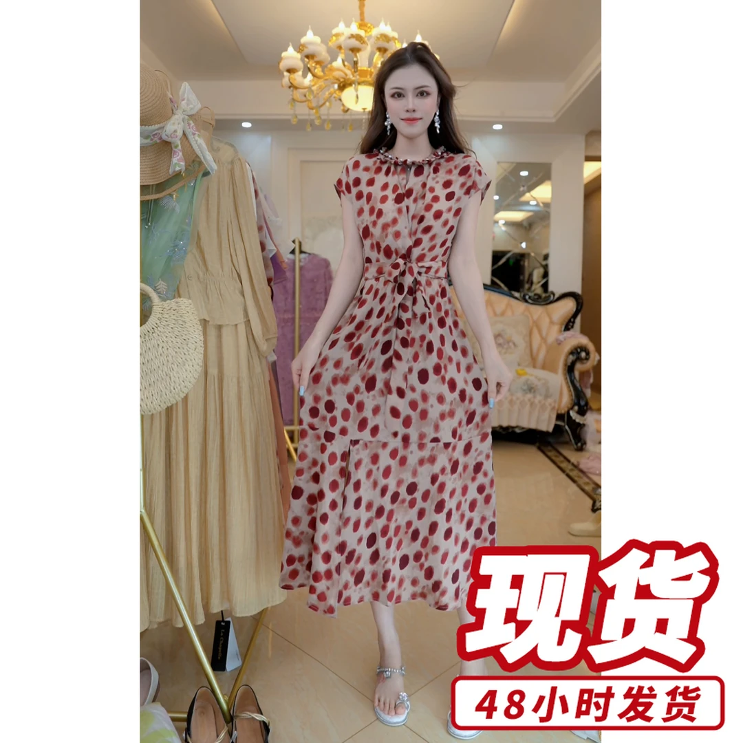 【秋日】温柔风优雅气质连衣裙2025夏季显瘦A字裙D4182