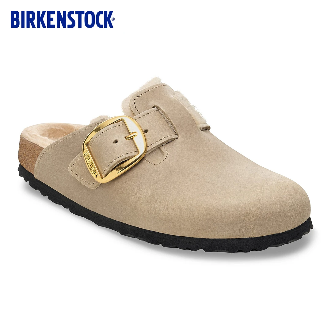 BIRKENSTOCK勃肯德国进口新品男女涂油皮Boston Shearling毛毛鞋
