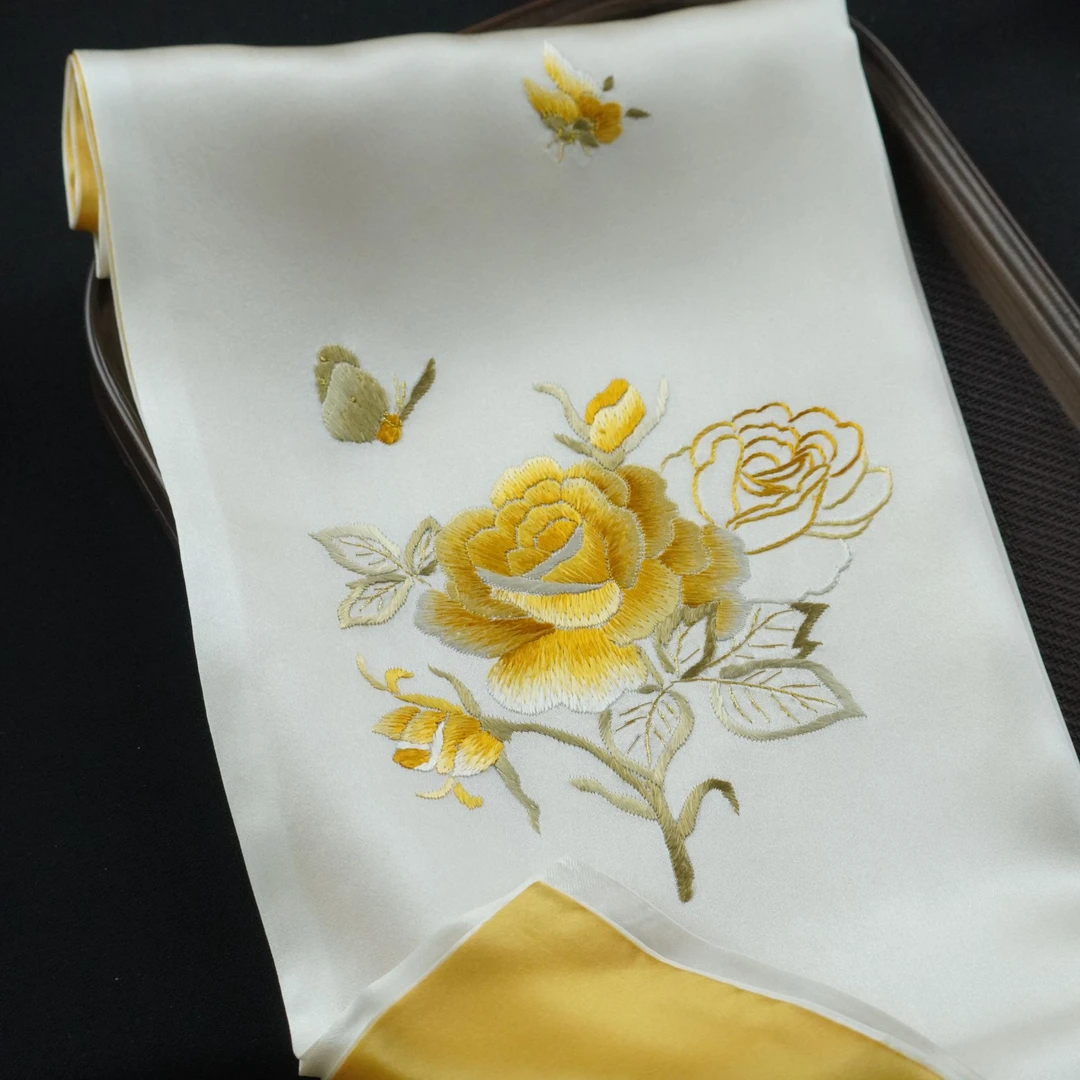 丝巾手绣D0008非遗苏绣国风时尚外搭女士中式旗袍披肩围巾