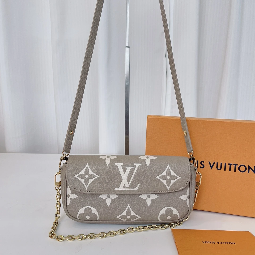 99新 LouisVuitton/路易威登 Lv 灰色老花IVY底22  B564