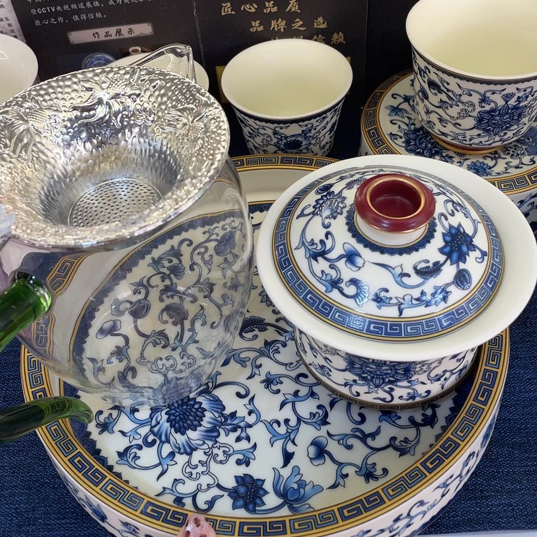 陶景德陶瓷盖碗茶具